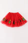 Red Christmas Tutu Sequin Skirt