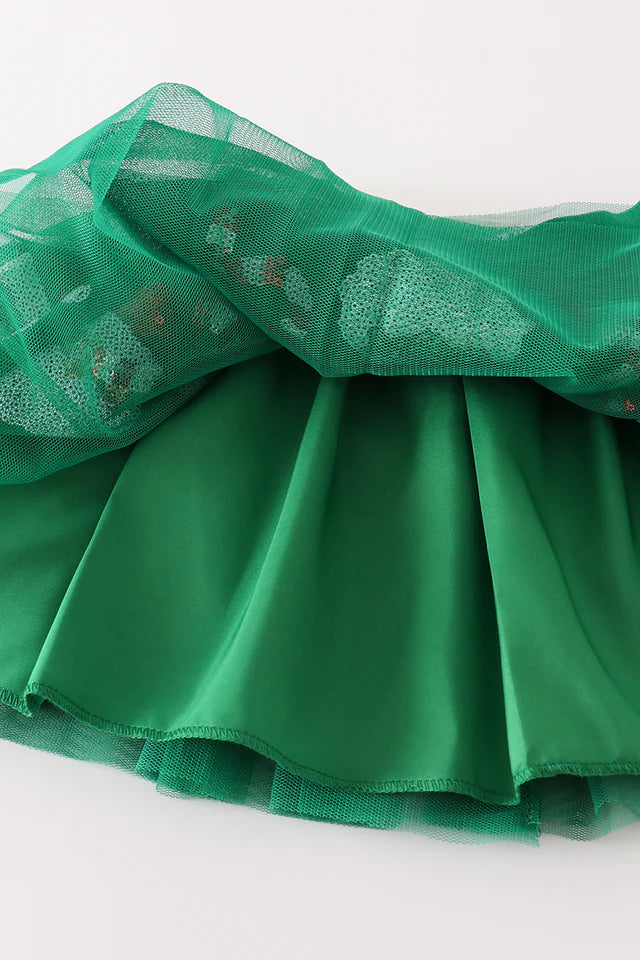 Green Christmas Tutu Sequin Skirt