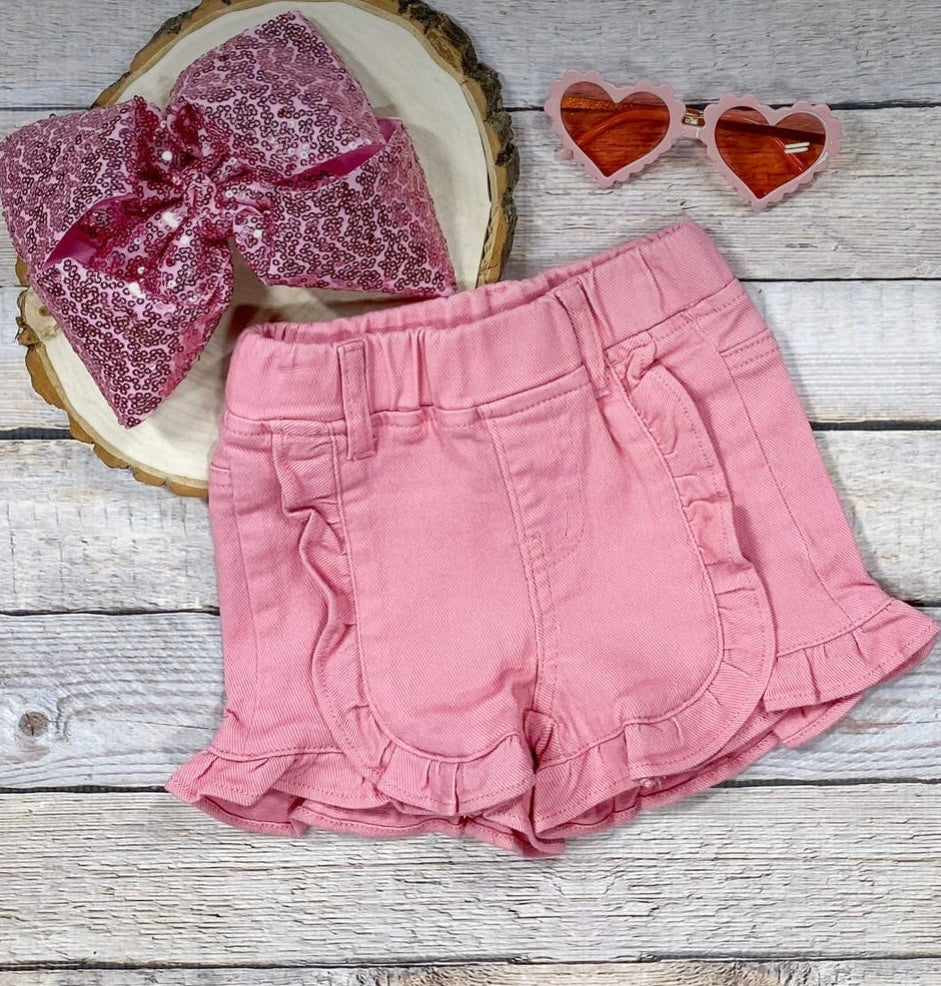 Pink Ruffle Shorts