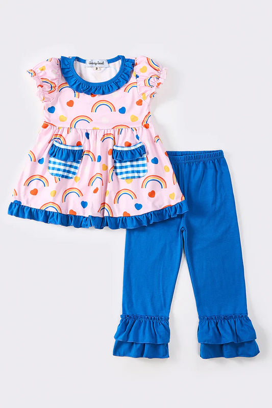 Blue Rainbow Girl Set