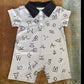 Brand Print Boys Romper