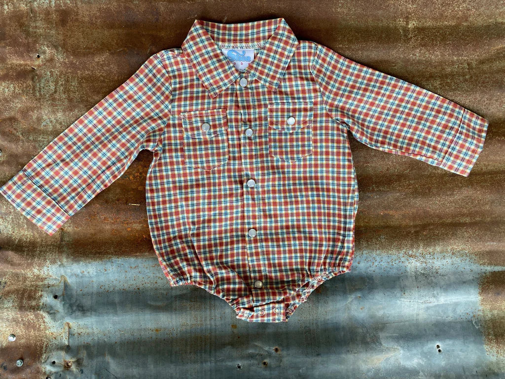 Cowboy Up Plaid Onesie